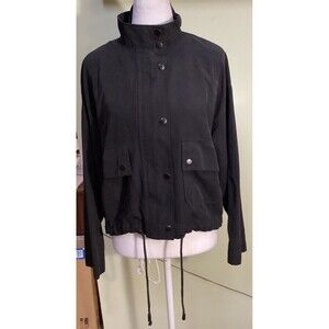 Love Tree Juniors Size Medium Black Lightweight Cropped Full Zip Jacket